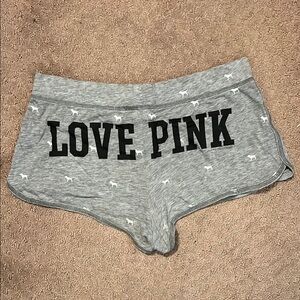 PINK Victoria's Secret Gray and White Dog Lounge Shorts